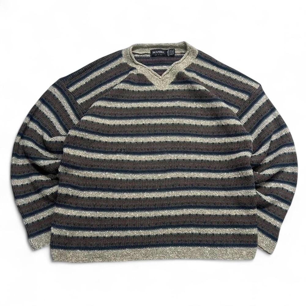 Vintage scandia earth tone striped